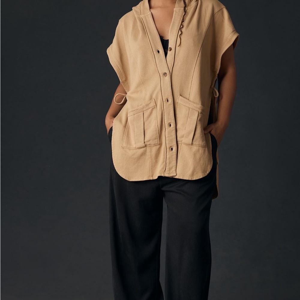 Anthropologie hooded sleeveless sweatshirt by Pilcro.
